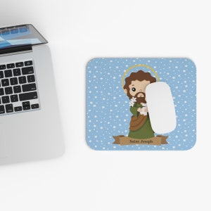 Saint Joseph mouse pad, Catholic mouse pad, Saints mouse pad, homeschool mouse pad, Catholic Saints mouse pad, Saint Joseph mouse pad