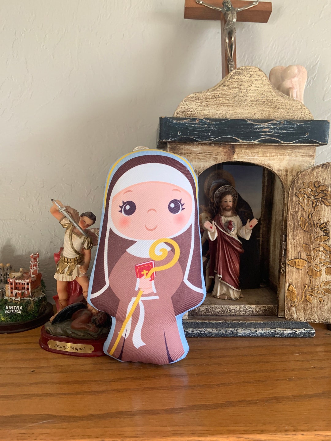 Saint Monica Stuffed Doll, Saint Gift, Baptism Gift, Catholic Gift