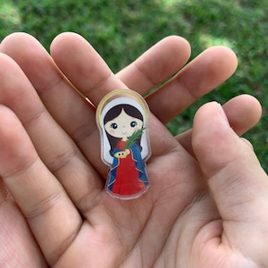 Saint Luci Acrylic Pin, St. Luci Button, Label Pin.