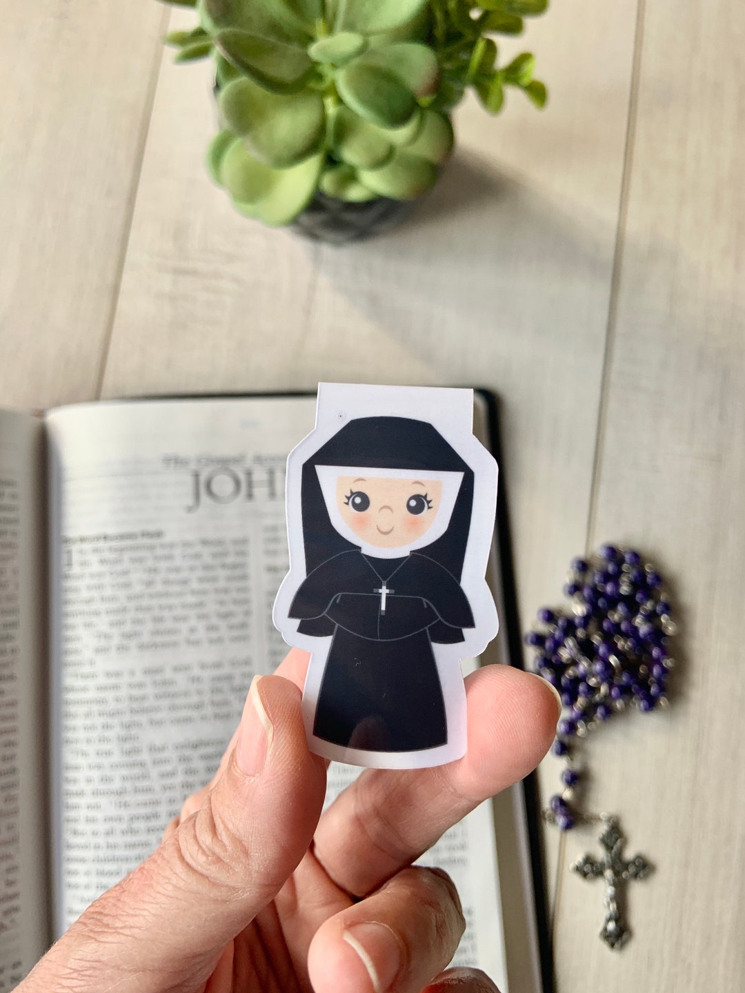 Saint Faustina Magnetic Bookmark, Catholic Bookmark, Saints Bookmark ...