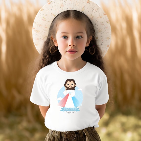 Jesus Divina Misericordia Camiseta Catolica para Ninos Pequenos Camiseta Catolica Santos Catolicos Regalo Catolico Nino Catolico Ninos Catolicos Bautismo camiseta Etsy Mexico