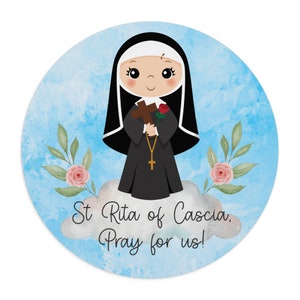 Saint Rita of Cascia mousepad, Catholic mouse pad, Saints mousepad, homeschool mousepad, Catholic Saints mousepad, St Rita of Cascia.