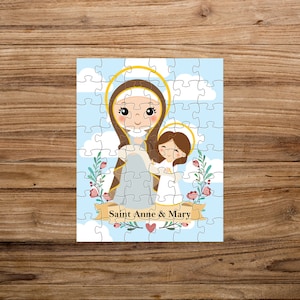 聖アンナ パズル、48、80、120 ピースのパズル、カトリック ジグソー、聖人パズル、カトリック聖人ジグソー