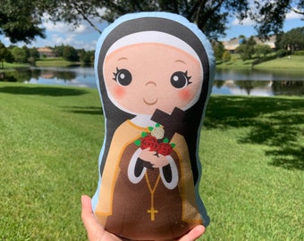 Saint Therese of Lisieux Stuffed Doll, Saint Gift, Baptism, Catholic Gift, Gift,  Doll, Pillow Doll, Saints for kids, saints doll.