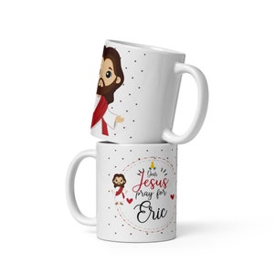 Jesus Christ pray for (Custom Name) Mug, Catholic Mug, Saints Mug, Catholic Saints Mug, Devotional Mug, Custom Name Mug