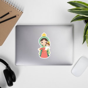 Our Lady of Family Sticker, Virgin Mary Sticker, Our Lady of Family Water Resistant Vinyl Matte or Glossy Sticker