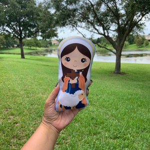 St Genevieve Stuffed Doll, Saint Gift, Baptism, Catholic Gift, Gift, Genevieve Doll, Pillow Doll, Saint Genevieve