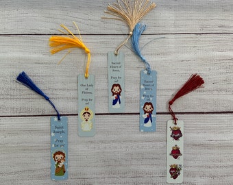 Saints Bookmark, Sacred Heart of Jesus Book Mark, Catholic Gifts, Catholic Bookmark, Jesus Christ Bookmark, Our Lady Bookmark
