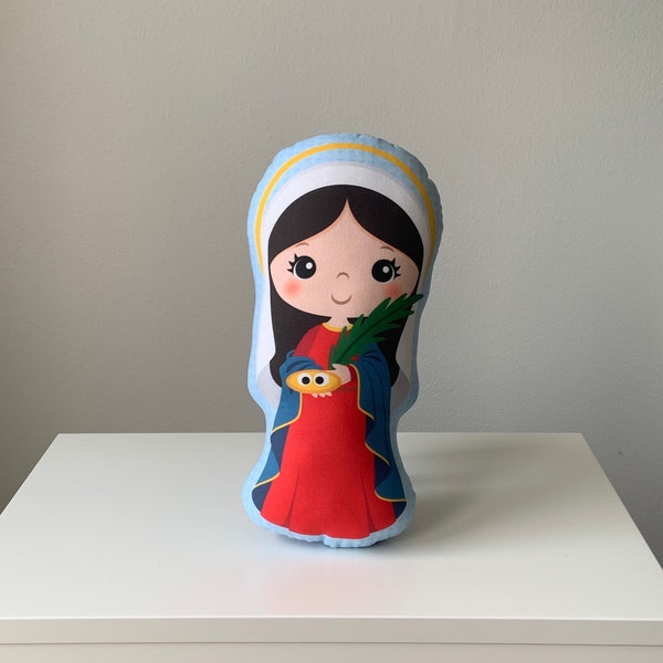 Saint Lucy Stuffed Doll, Saint Gift, Baptism, Catholic Gift, Gift, Pillow Doll, St Lucy, saints doll, catholic kids, First Communion, Prayer