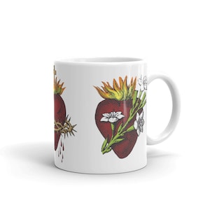 Jesus Mary and Joseph Sacred Heart 11oz Mug, Catholic Mug, Saints Mug, Catholic Saints Mug, Devotional Mug, Christian Mug, Jesus Mug