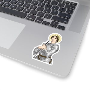 Joan of Arc Sticker, Joan of Arc Sticker, Joan of Arc Water Resistant Vinyl Matte or Glossy Sticker, Catholic Sticker, Saints