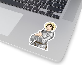 Joan of Arc Sticker, Joan of Arc Sticker, Joan of Arc Water Resistant Vinyl Matte or Glossy Sticker, Catholic Sticker, Saints