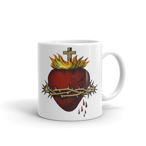 Sacred Heart of Jesus 11oz Mug, Catholic Mug, Saints Mug, Catholic Saints Mug, Devotional Mug, Christian Mug, Jesus Mug