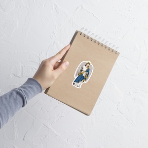 Archangel Gabriel Sticker, St Gabriel Sticker, Angel Gabriel Water Resistant Vinyl Matte or Glossy Sticker