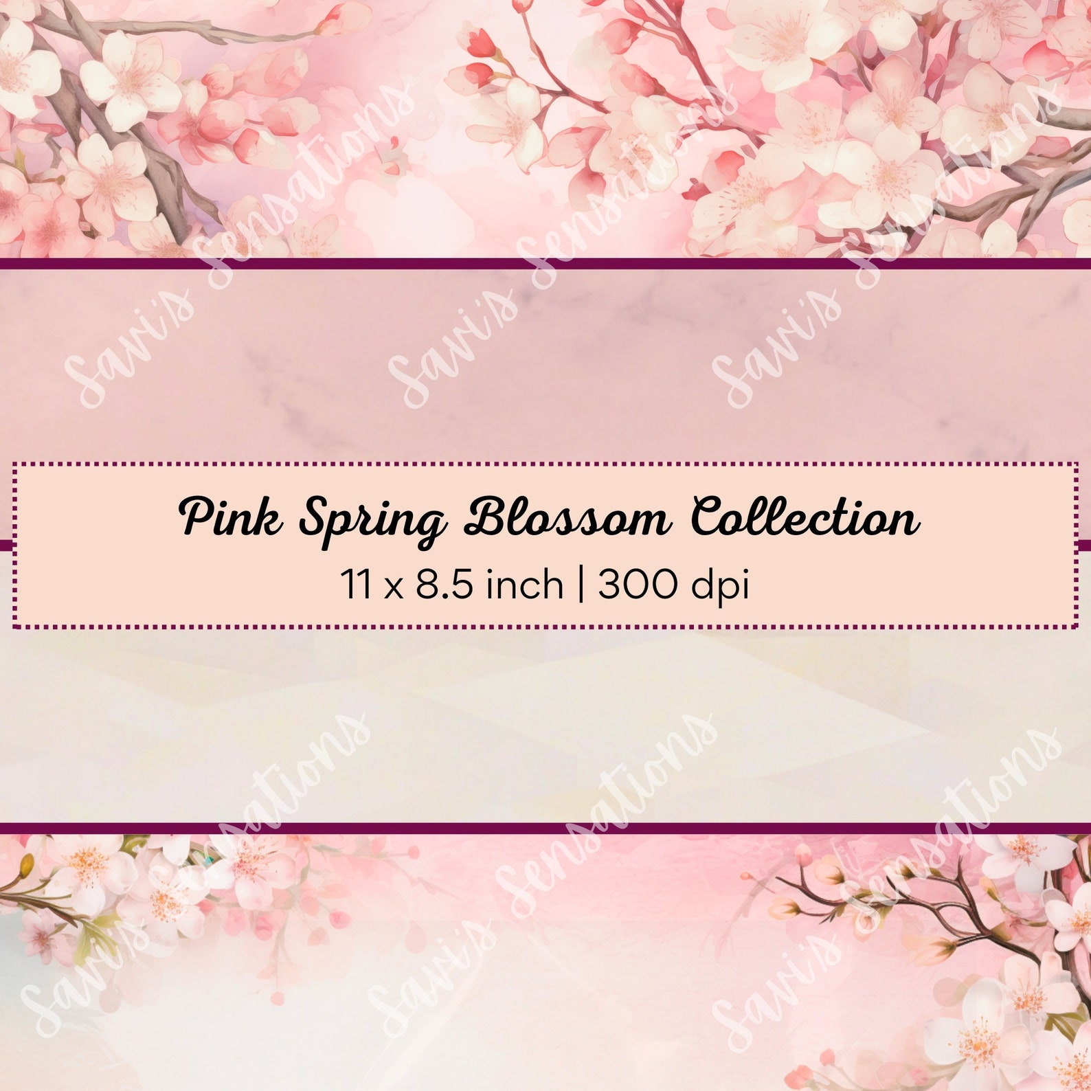 Pink Spring Cherry Blossom Printables Digital Download Junk Journals ...