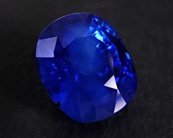 GIA 18ct Unheated Intense Blue Sapphire Gem