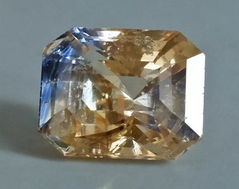 SOLD 8ct Unheated Yellow Sapphire Blue Bi Color Sri Lanka