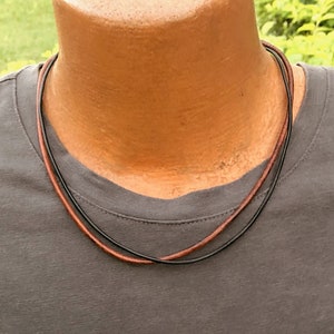 Leather necklace, cord necklace, leather jewelry, men leather necklace, 2mm leather, 3mm leather, brown leather, necklace for men, black