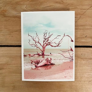 Carta fatta a mano, spiaggia di legni, carta vintage, biglietto di auguri retrò, vibrazioni da spiaggia, pensando a te regalo, solo perché carta, foto boho, groovy