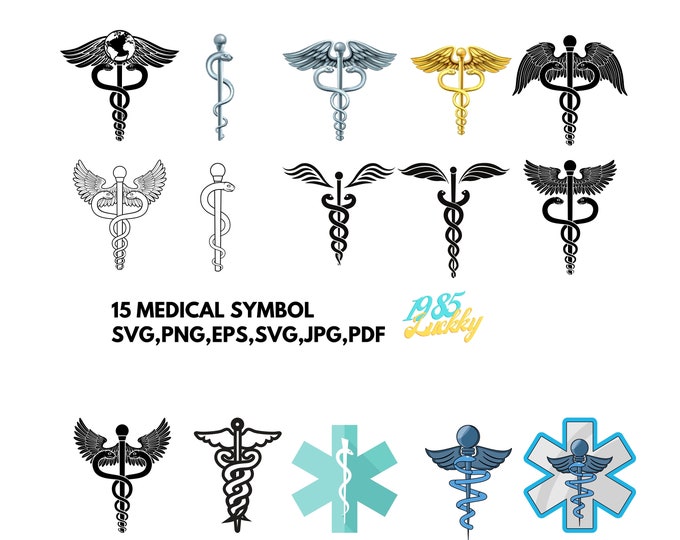 15 Medical Symbol SVG Caduceus Svg MD Svg Star of Life Svg - Etsy