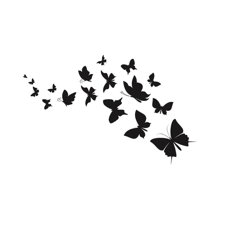 10 Flying Butterflies SVG Butterfly Silhouette Butterfly Cut File