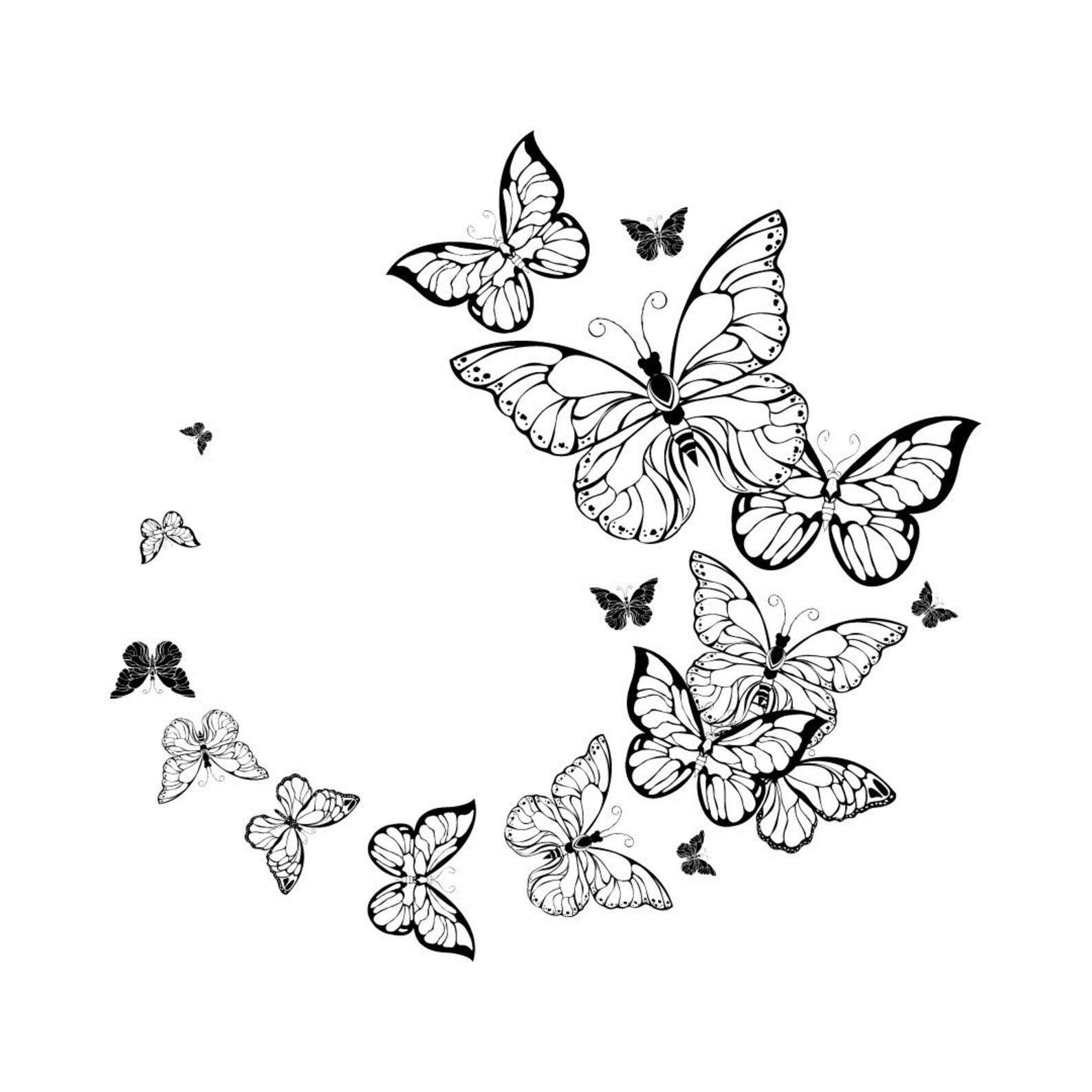 6 Butterfly Swarm SVG, Butterfly SVG File, Layered Butterfly SVG ...