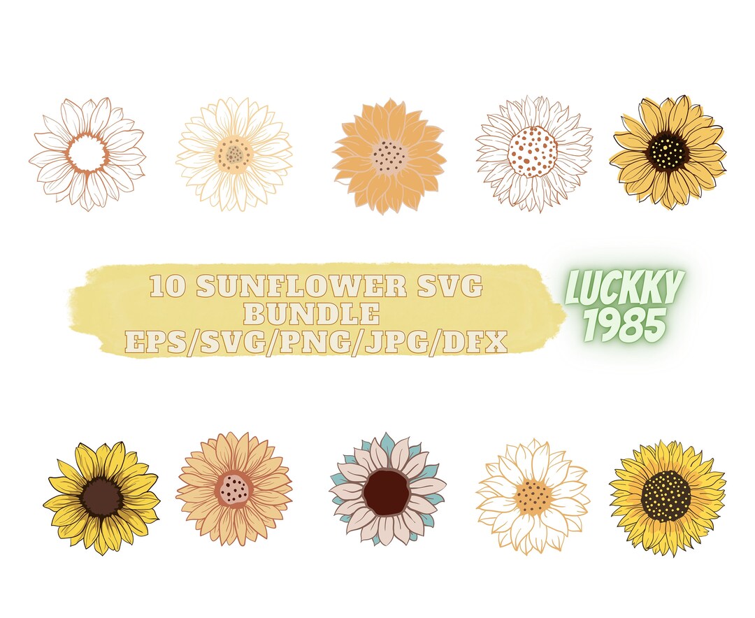 10 Sunflower Svg Bundle Sunflowers Summer Svg Nature SVG - Etsy Canada