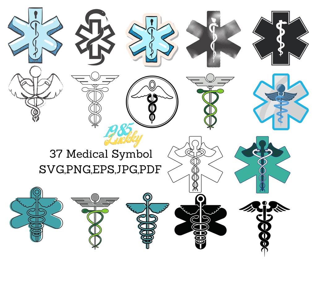 37 Medical Symbol SVG, Caduceus Svg, MD Svg, Star of Life Svg, Doctor