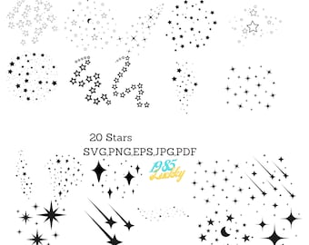 20  Star GalaxySVG , Cricut and, PNG,eps, Sublimation Designs,Vector Clipart,Galaxy Stars Printable Instant Download Digital File
