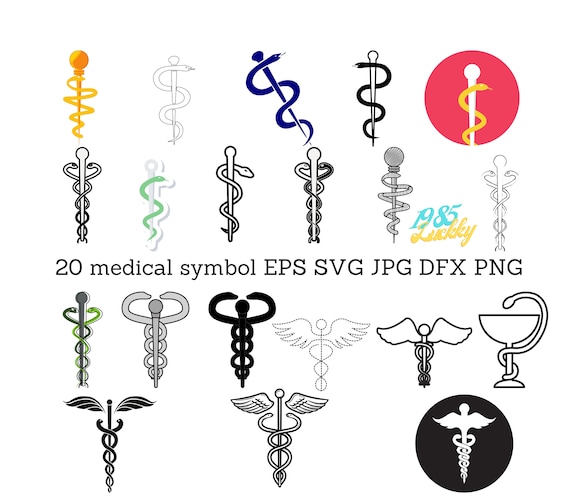 20 Medical Symbol Eps SVG Caduceus Svg Symbol of Life Svg Etsy