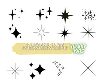 12 Sparkle star Svg, Sparkle Png, Star Svg, Star Png, Sparkle Stars Svg, Sparkle Stars Png, Cricut, Instant Download