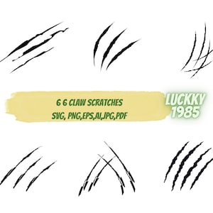6 Klauen-Kratzer-Svg | Kratzer svg | Katze svg | Kratzer svg | Krallen Kratzer Clipart | Monster-Logo | Cricut Dateien | Silhouette svg