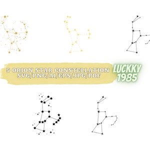 5 Orion Sternbild SVG-Dateien | Sternenkarte Dateien | Astrologie Vektor-Dateien | Galaxie-Vektorgrafik | Weltall Clip Art | CnC-Dateien