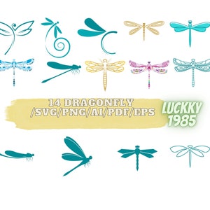 14 dragonfly svg, dragonflies svg, ai and pdf/Dragonfly SVG, PNG, EPS, Instant Download, Digital Download, Dragonflies Clipart, Svg Files