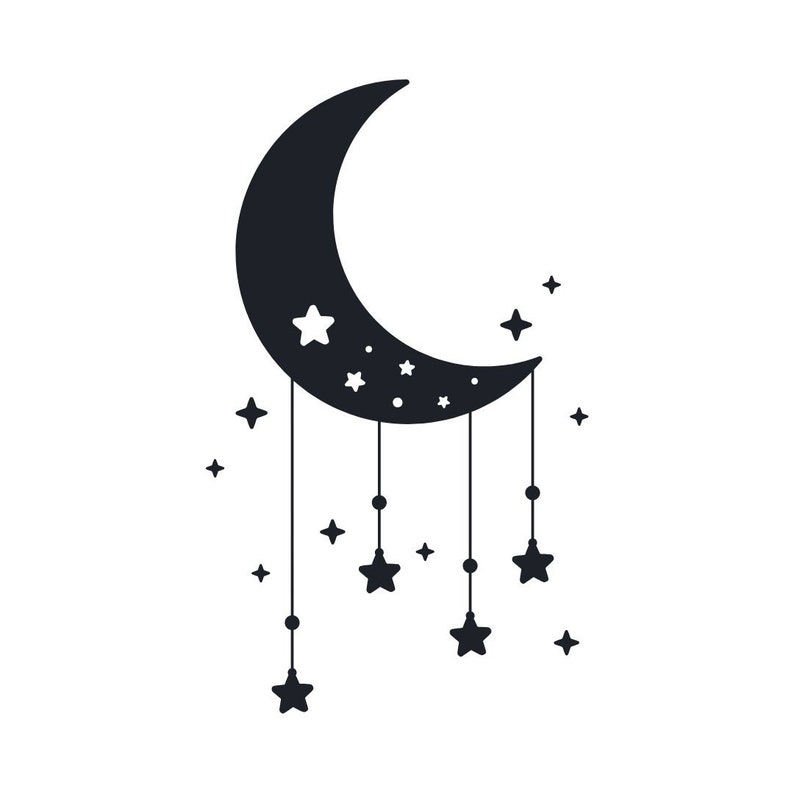 8 Moon and Stars Svg Bundle Moon Star Silhouette Moon Svg - Etsy