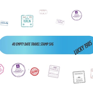 40 leere Datum Reise Stempel SVG, Stempel SVG Bundle, Pass Stempel, Poststempel svg, Stempel Clipart, Passport Clipart, Briefmarken Tourismus, Poststempel