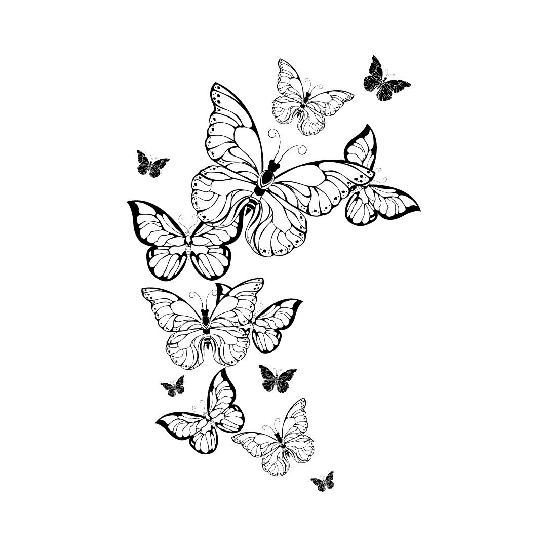 5 Butterfly Swarm SVG, Butterfly SVG File, Layered Butterfly SVG ...