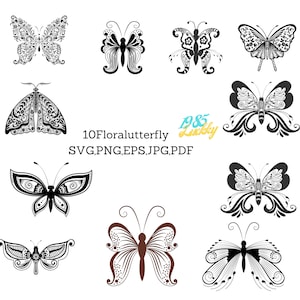 10Floral butterfly, SVG,Png,Jpgflower butterfly, daisy butterfly, SVG, Cricut, Silhouette, Vector image, vinyl cut file