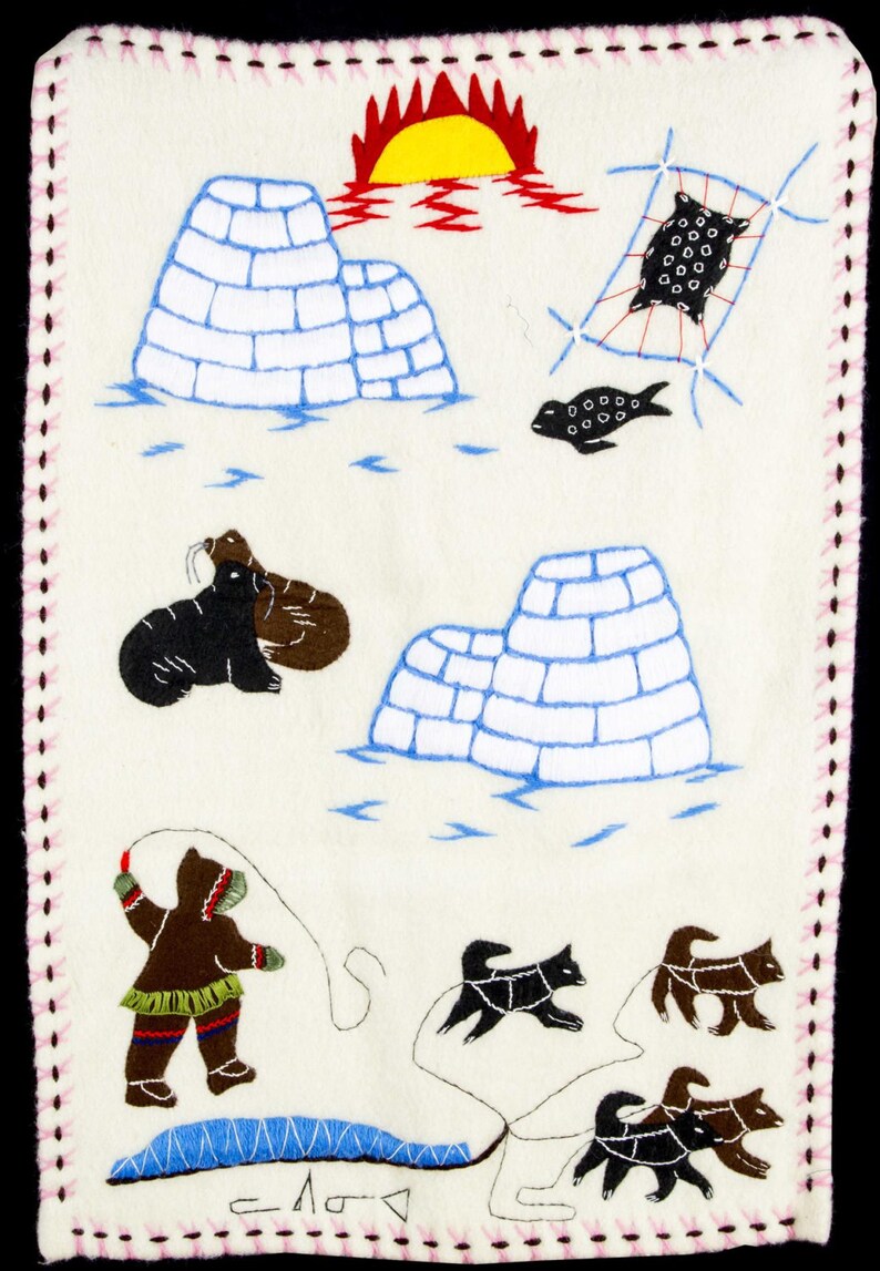 Inuit Art Wall Hanging by Levinia Brown Depicting Arctic Life. Etsy