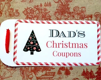 Christmas Coupon Book, Daddy's Coupon Book, Blank Printable Coupons Instant Download, Dad Christmas Gift, Last Minute Gift, Digital