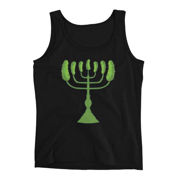 Pickle Menorah Tank Top, Funny Hanukkah Top, Jewish Holiday Ladies' Tank