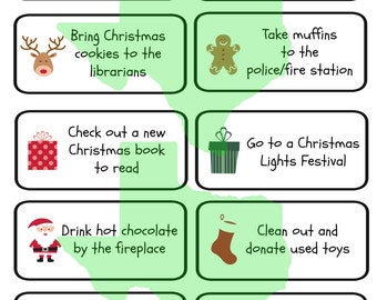 Advent Calendar Printable Activities, Instant Download, Advent Calendar Activities, Family Christmas Activities, Holiday Activities, 25 Days