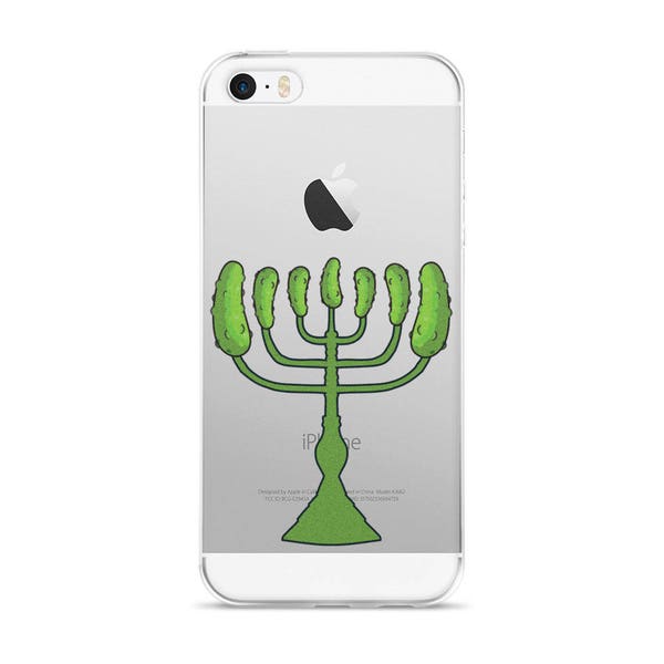 Pickle Menorah Phone Case, Funny Hanukkah Case, Jewish Holiday iPhone Case