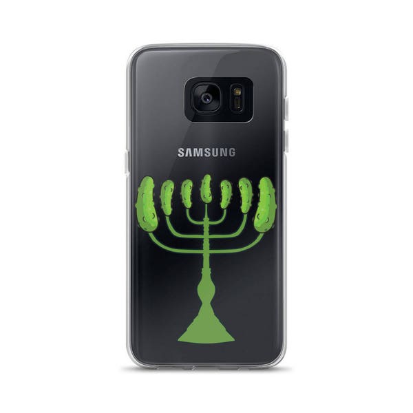 Pickle Menorah Phone Case, Funny Hanukkah Case, Jewish Holiday Samsung Case