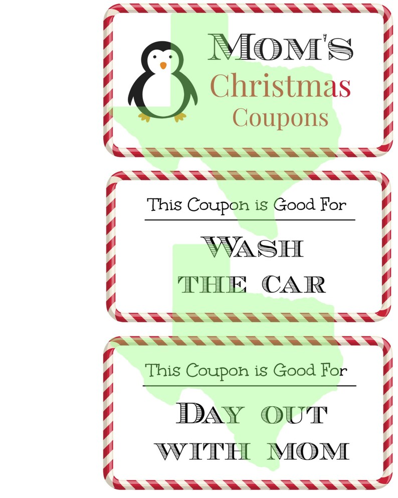 Christmas Coupon Book, Mommy's Coupon Book, Blank Printable Coupons ...