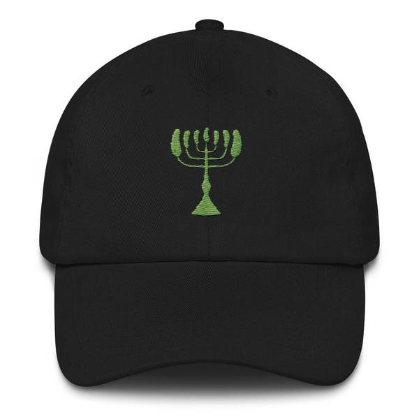 Pickle Menorah Baseball Hat, Funny Hanukkah Cap, Jewish Holiday Dad Hat