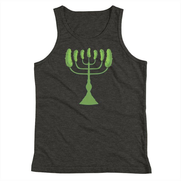 Pickle Menorah Tank Top, Funny Hanukkah Tank Top, Jewish Holiday Youth Tank Top