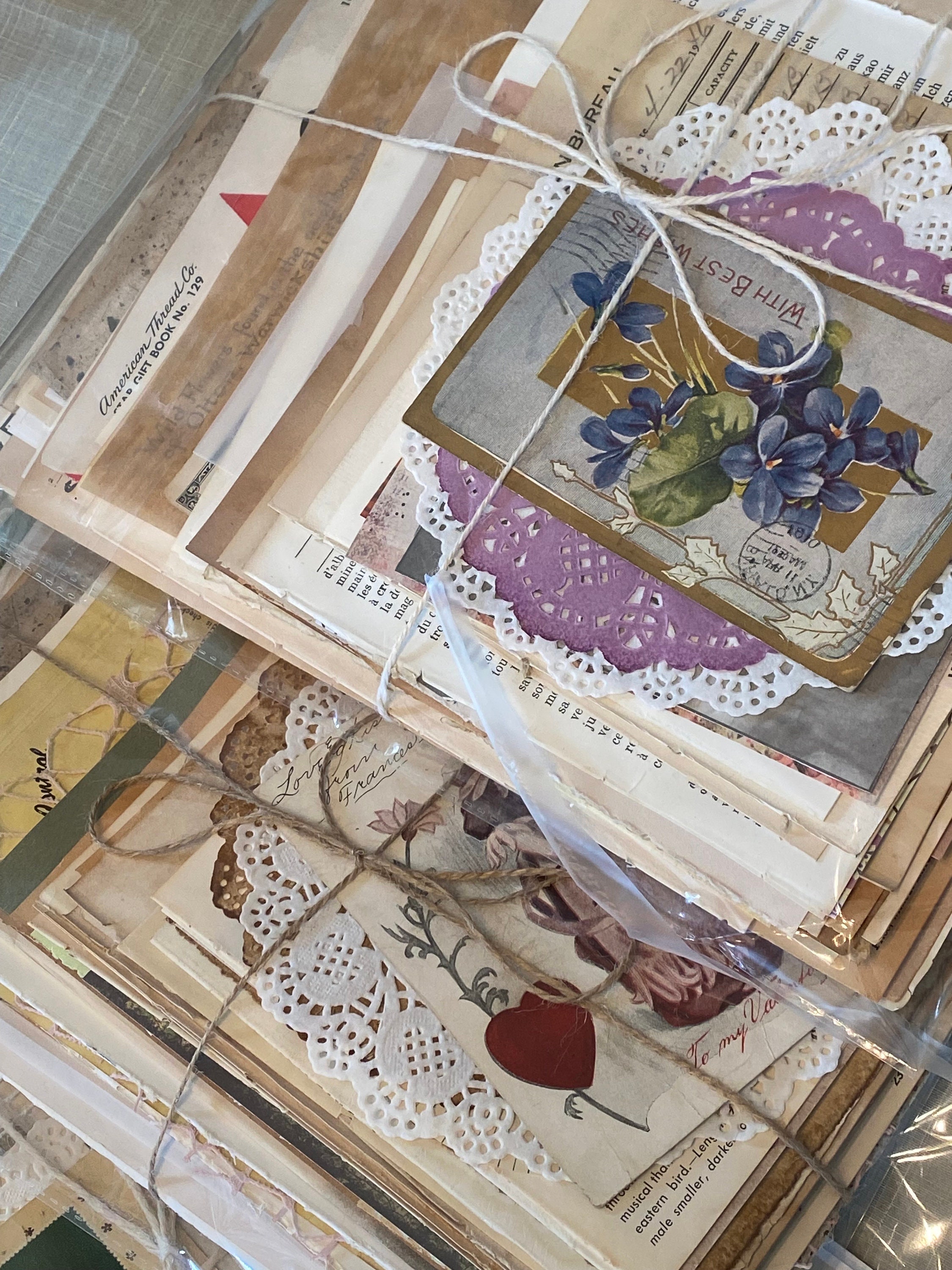 Vintage Ephemera Junk Journal Kit: Authentic Antique Book Pages for ...