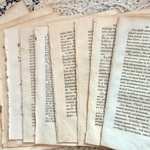 Authentische französische antike Buchseiten Bündel, Ephemera für Handwerk, Zeitschriften Bild 2