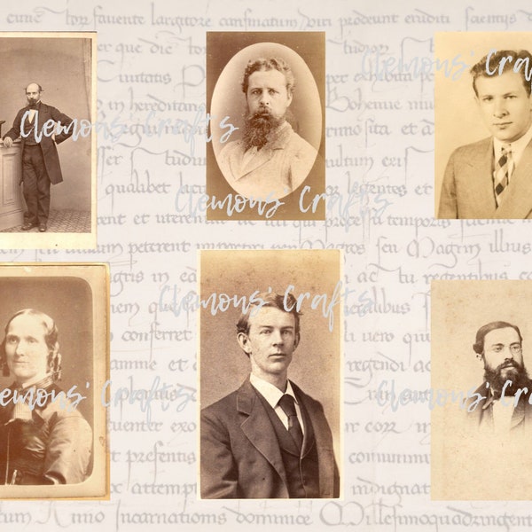 Vintage Gentlemen - Five Pages of Victorian and Antique Photos for Junk Journals - Hand Selected from Collections in Southeast USA
